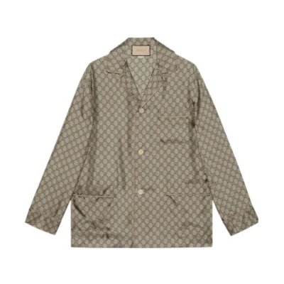 Gucci Logo Print Green Casual Jacket for Men 773651-ZAPEF-2270