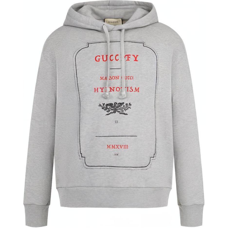 Gucci Logo Print Hoodie Light Grey 475374-X3N44-1672