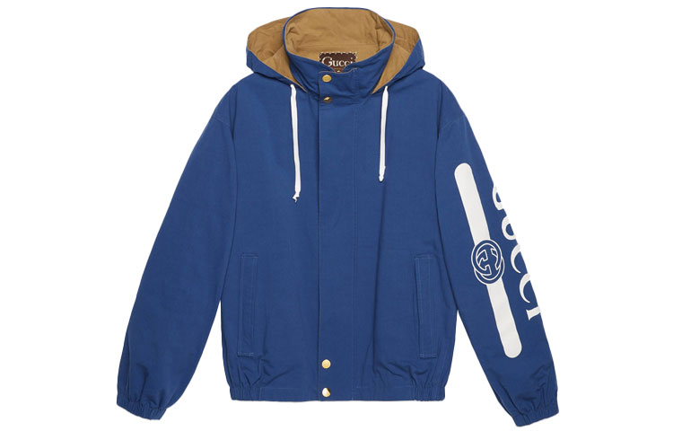 GUCCI Logo Print Reversible Jacket Blue 618902-ZAEOM-4207 圖 2
