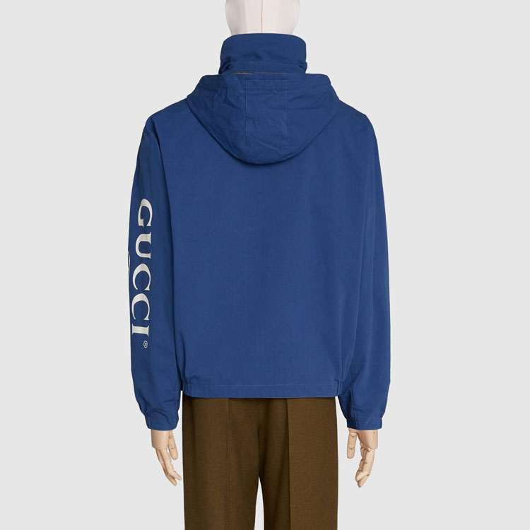 GUCCI Logo Print Reversible Jacket Blue 618902-ZAEOM-4207 圖 5