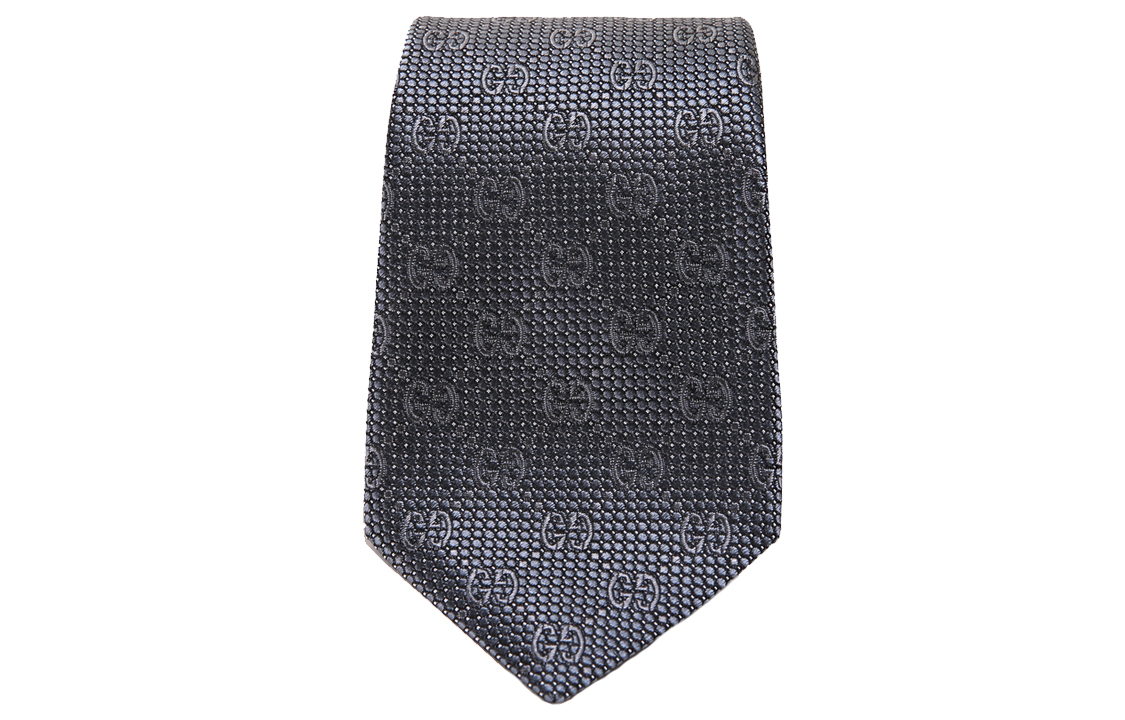Lookbook GUCCI Logo Print Silk Tie for Men - Grey 408865-4E002-1263