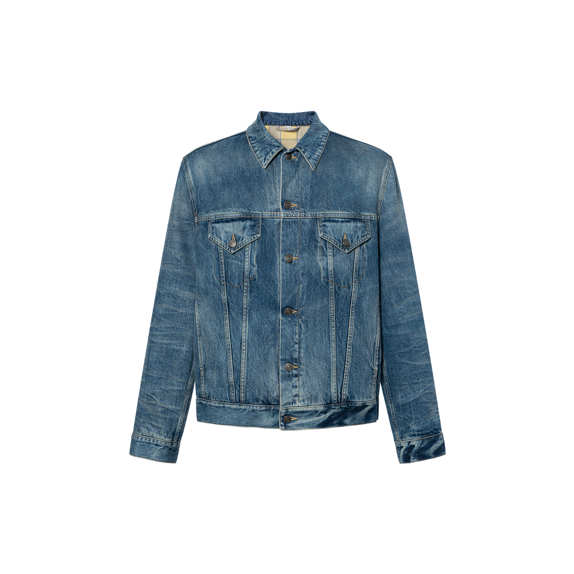 Gucci Logo Print Single-Breasted Denim Jacket in Blue for Men 507179-XR977-4271