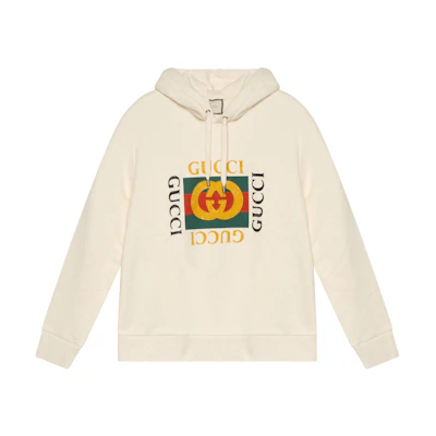 Gucci Logo Print White Hoodie 454585-X5J57-9541