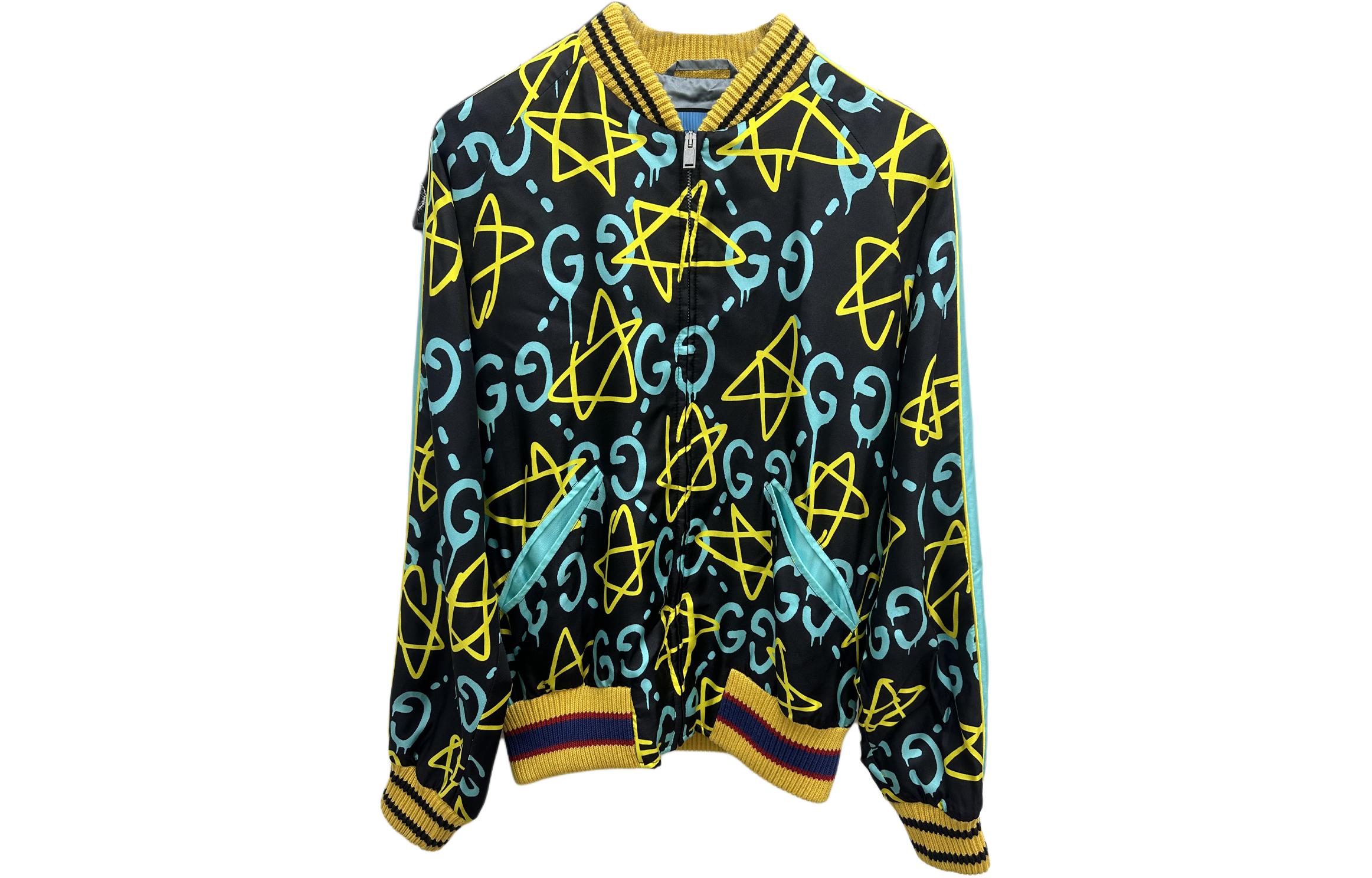 Gucci Logo Print Zip-Up Baseball Collar Jacket Multicolor - 448544-ZHX82-1227