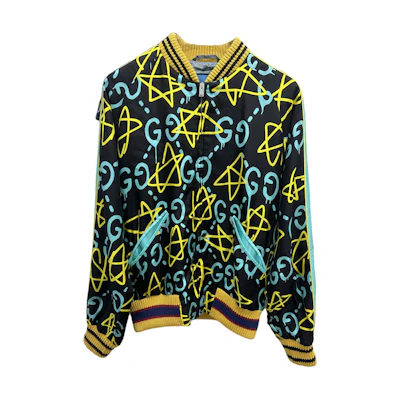 Gucci Logo Print Zip-Up Baseball Collar Jacket Multicolor - 448544-ZHX82-1227