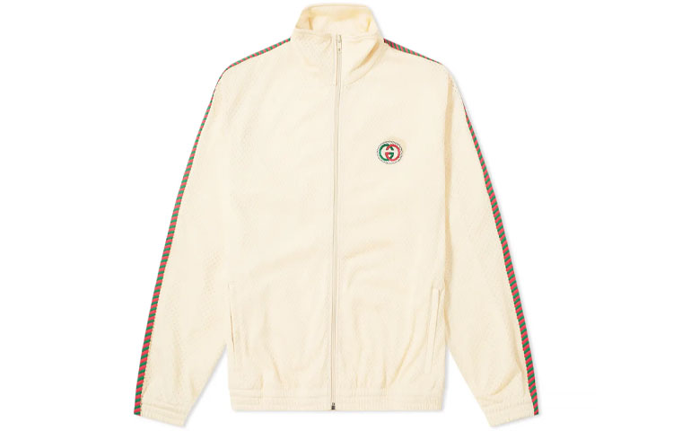 Gucci Logo Print Zip-Up Jacket Unisex Off-White 599359-XJB1N-9192