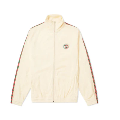 Gucci Logo Print Zip-Up Jacket Unisex Off-White 599359-XJB1N-9192