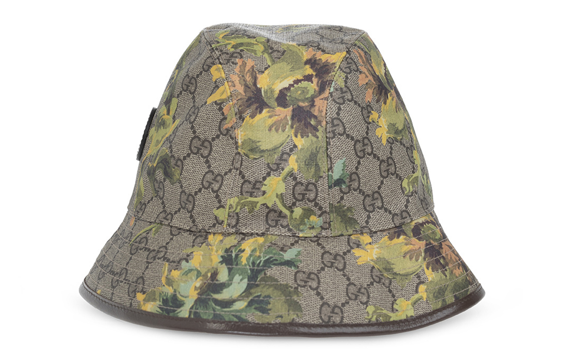 Lookbook GUCCI Logo印花棉质渔夫帽 情侣款 棕色. 677220 4HAK8 8964