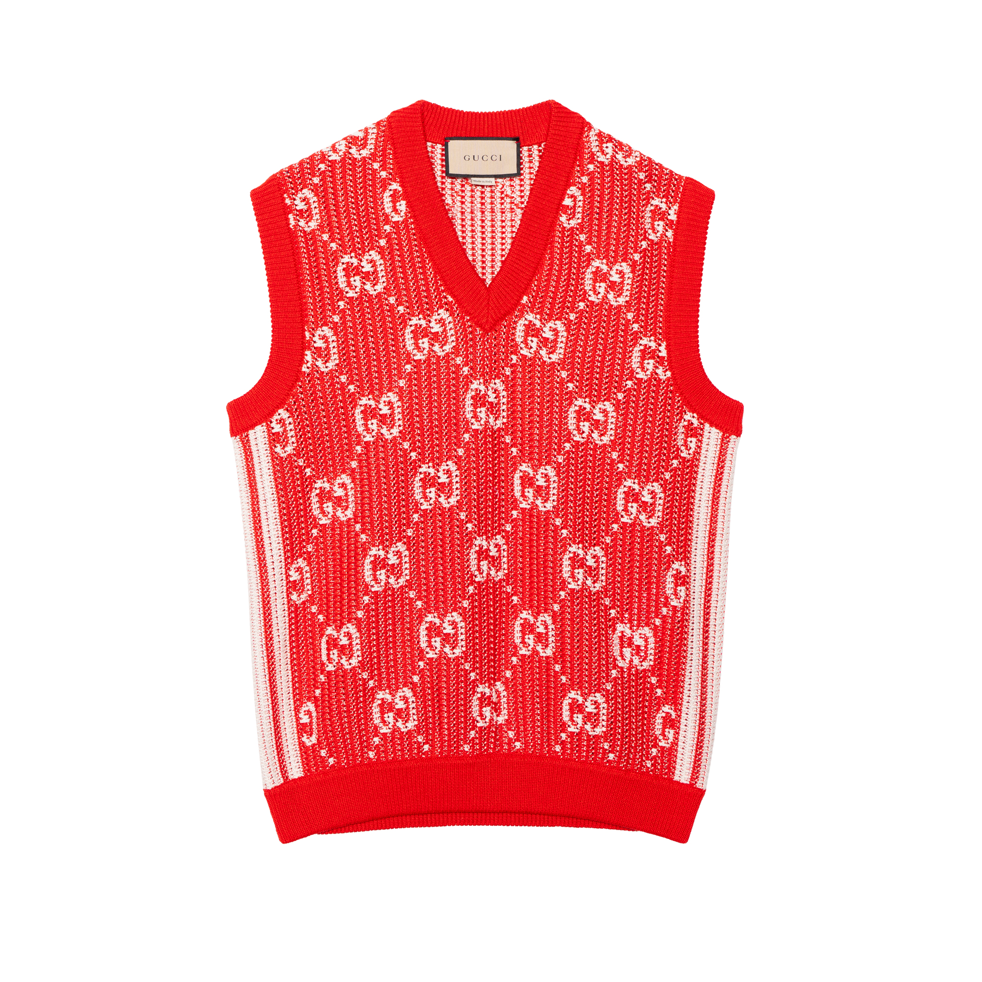Gucci Logo Printed Sleeveless Vest Red 752543XKDF86367