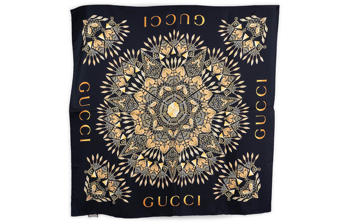 GUCCI Logo Scarf Unisex Couple Style Black. 729874-3G001-1000 圖 2