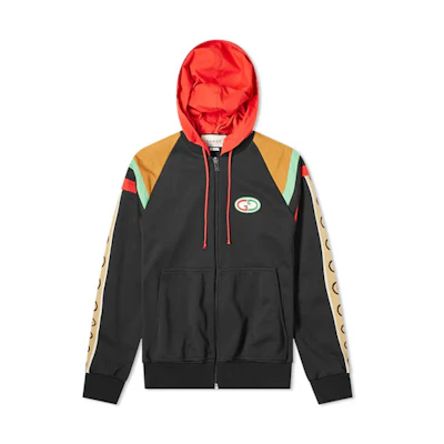 Gucci Logo Side Patch Double G Buckle Hooded Jacket Multicolor 625338-XJCNQ-1082