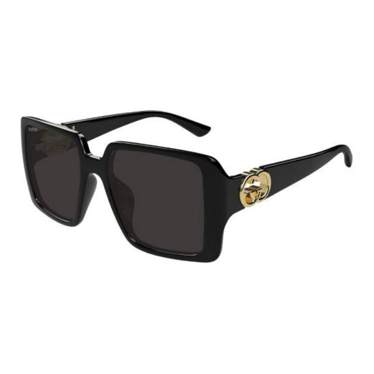 GUCCI Logo Square Sunglasses Unisex Couple Style in Black. GG1692SA001
