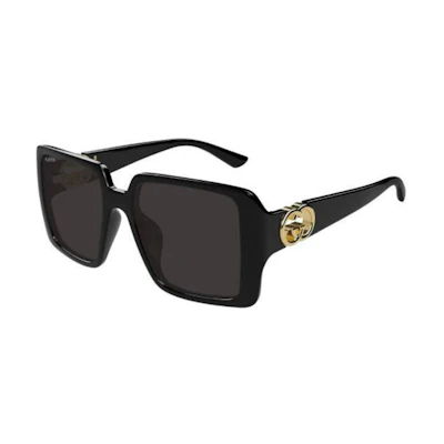 GUCCI Logo Square Sunglasses Unisex Couple Style in Black. GG1692SA001