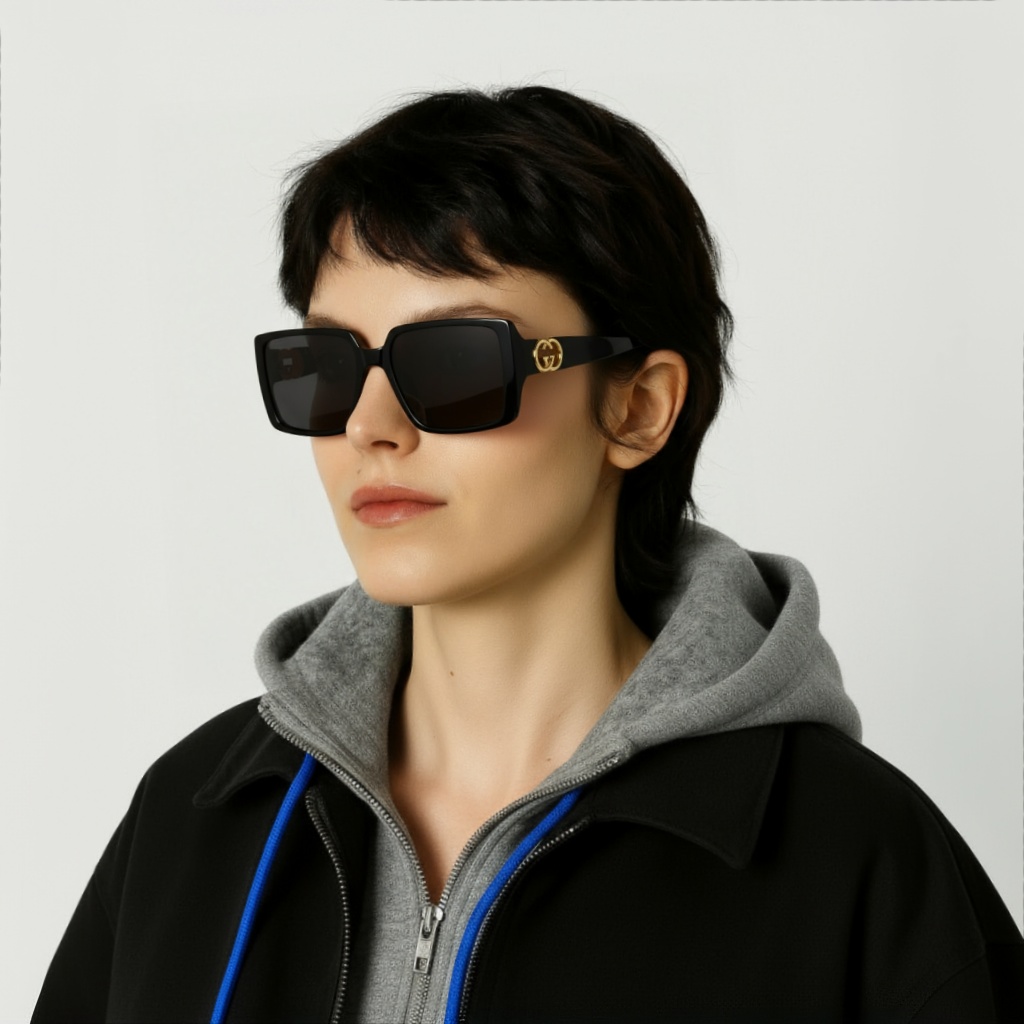 GUCCI Logo Square Sunglasses Unisex Couple Style in Black GG1692SA001 GG1692S001 圖 7