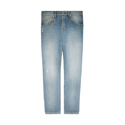 Gucci Logo Straight Jeans Light Blue for Men 408637-XDBK7-4009
