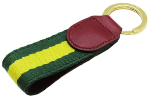 Lookbook GUCCI Logo Stripe Canvas Keychain Unisex Couple Style Green. 523161-HE26G-3393