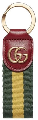 GUCCI Logo Stripe Canvas Keychain Unisex Couple Style Green. 523161-HE26G-3393 Purchase GUCCI Logo Stripe Canvas Keychain Unisex Couple Style Green. 523161-HE26G-3393