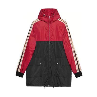 Gucci Logo Stripe Colorblock Hooded Windbreaker Jacket for Men Colorblock 538275-Z9687-6055