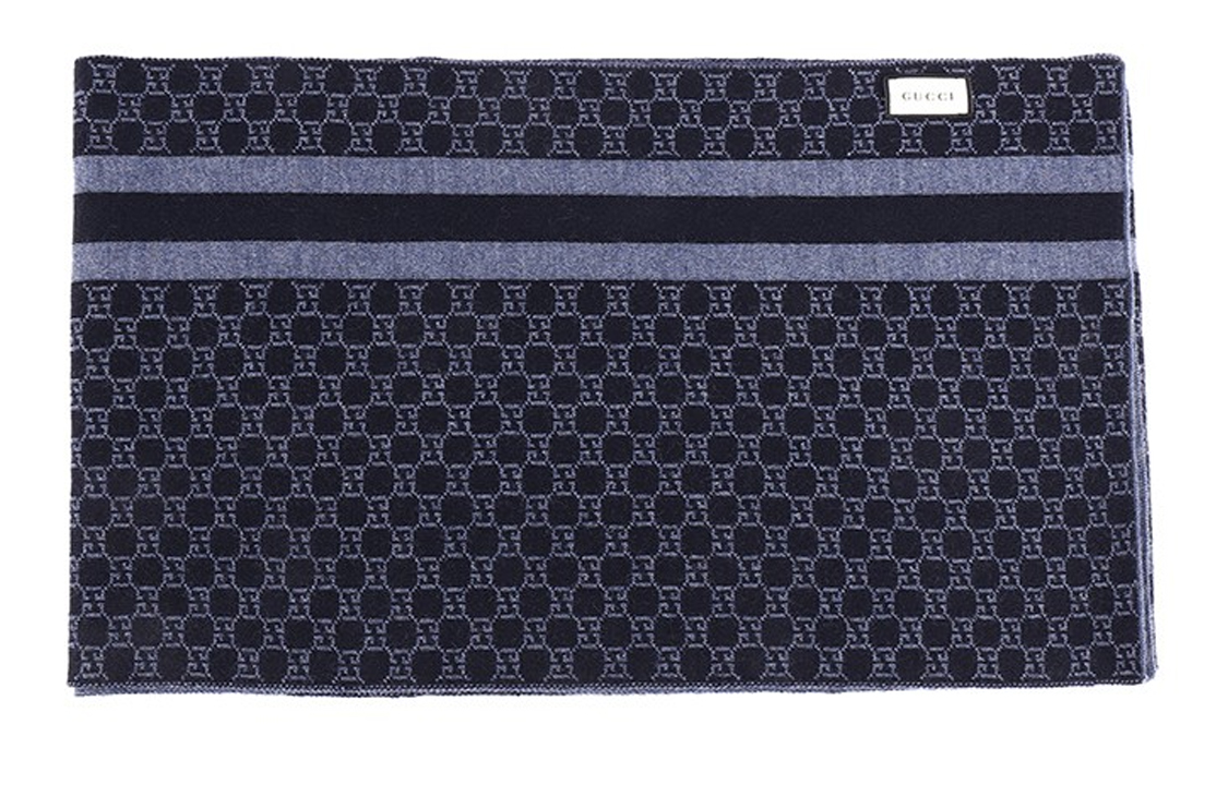 GUCCI Logo Stripe Woolen Scarf Unisex Couple's Style 438253-3G206-4768 圖 3