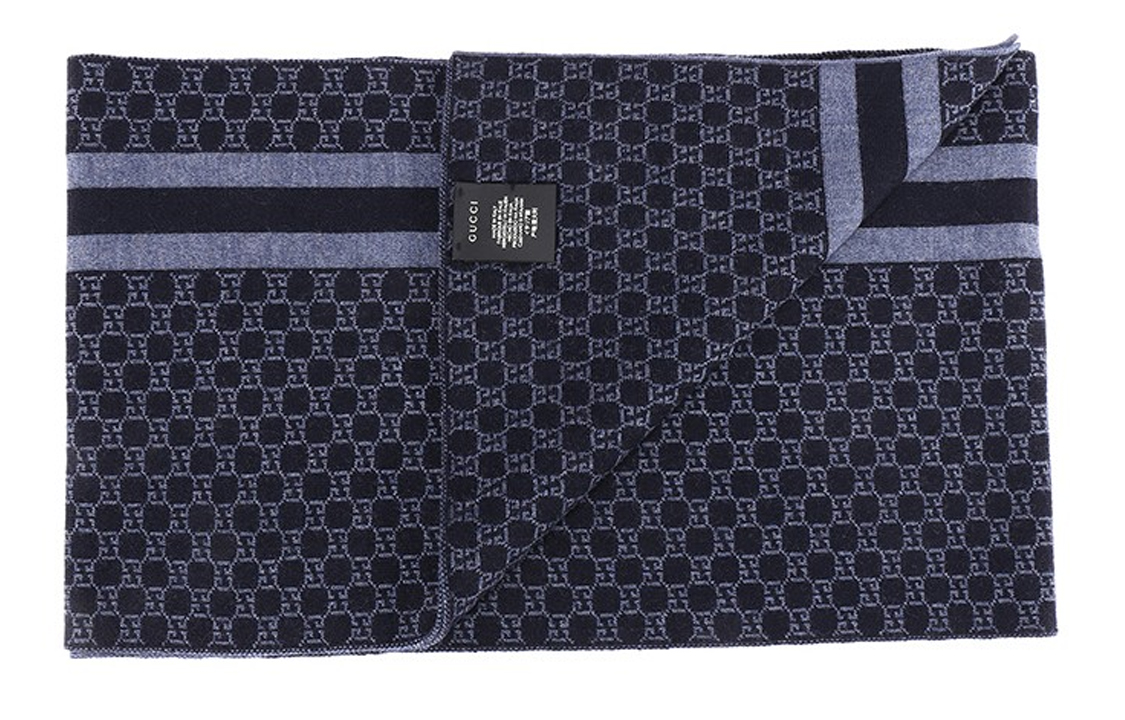 GUCCI Logo Stripe Woolen Scarf Unisex Couple's Style 438253-3G206-4768 圖 4