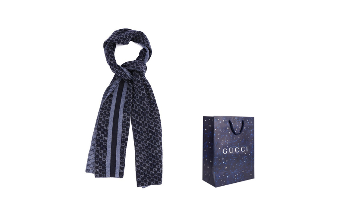 GUCCI Logo Stripe Woolen Scarf Unisex Couple's Style 438253-3G206-4768 圖 8