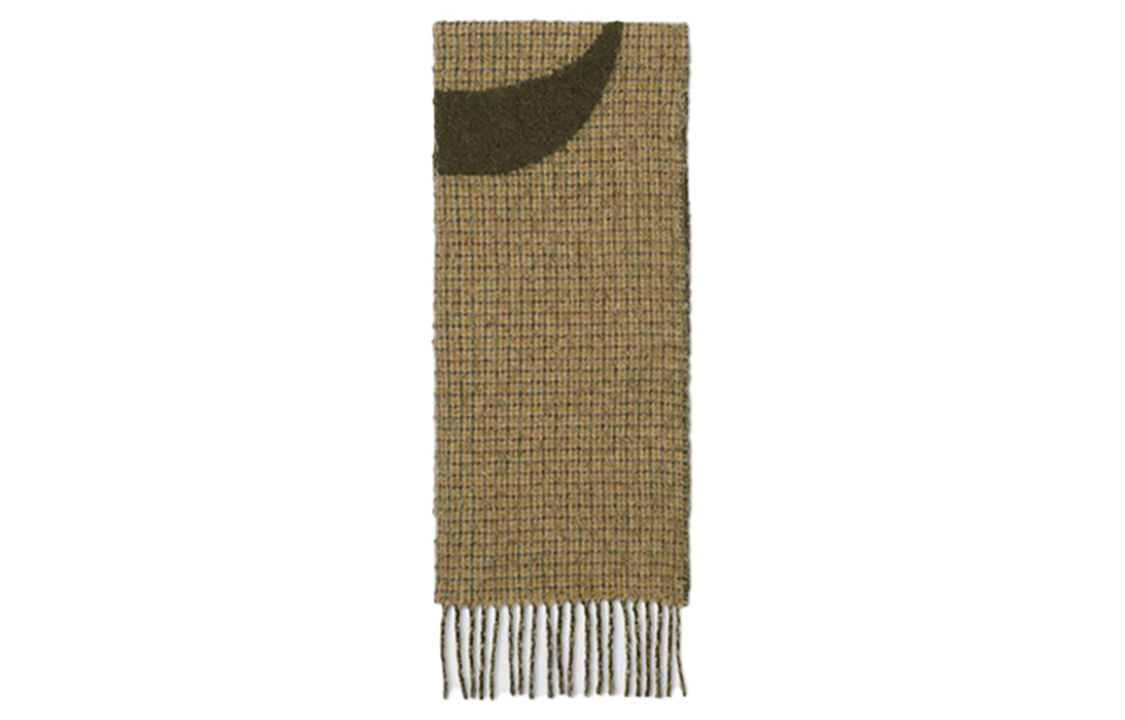 GUCCI Logo Wool Blend Fringe Scarf Olive Green Unisex 644403-4GA41-3366 圖 4