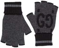 GUCCI Logo Wool/Cashmere Knit Gloves Unisex Black/Grey Warm Casual Stylish 726586-4GABX-1360 GUCCI Logo Wool/Cashmere Knit Gloves Unisex Black/Grey Warm Casual Stylish 726586-4GABX-1360