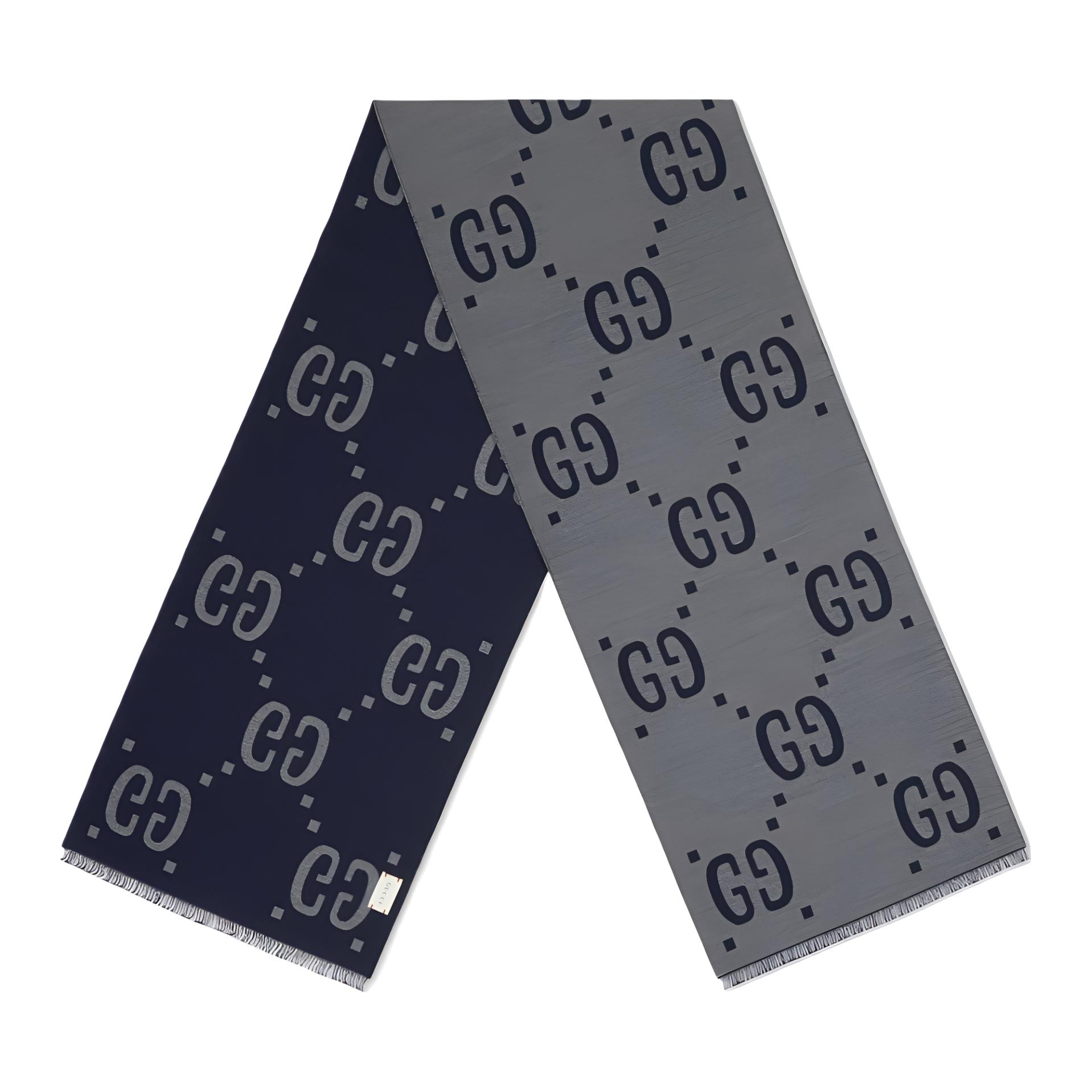 GUCCI Logo Wool Scarf Unisex Couple Style - Grey. 4955924G3504063