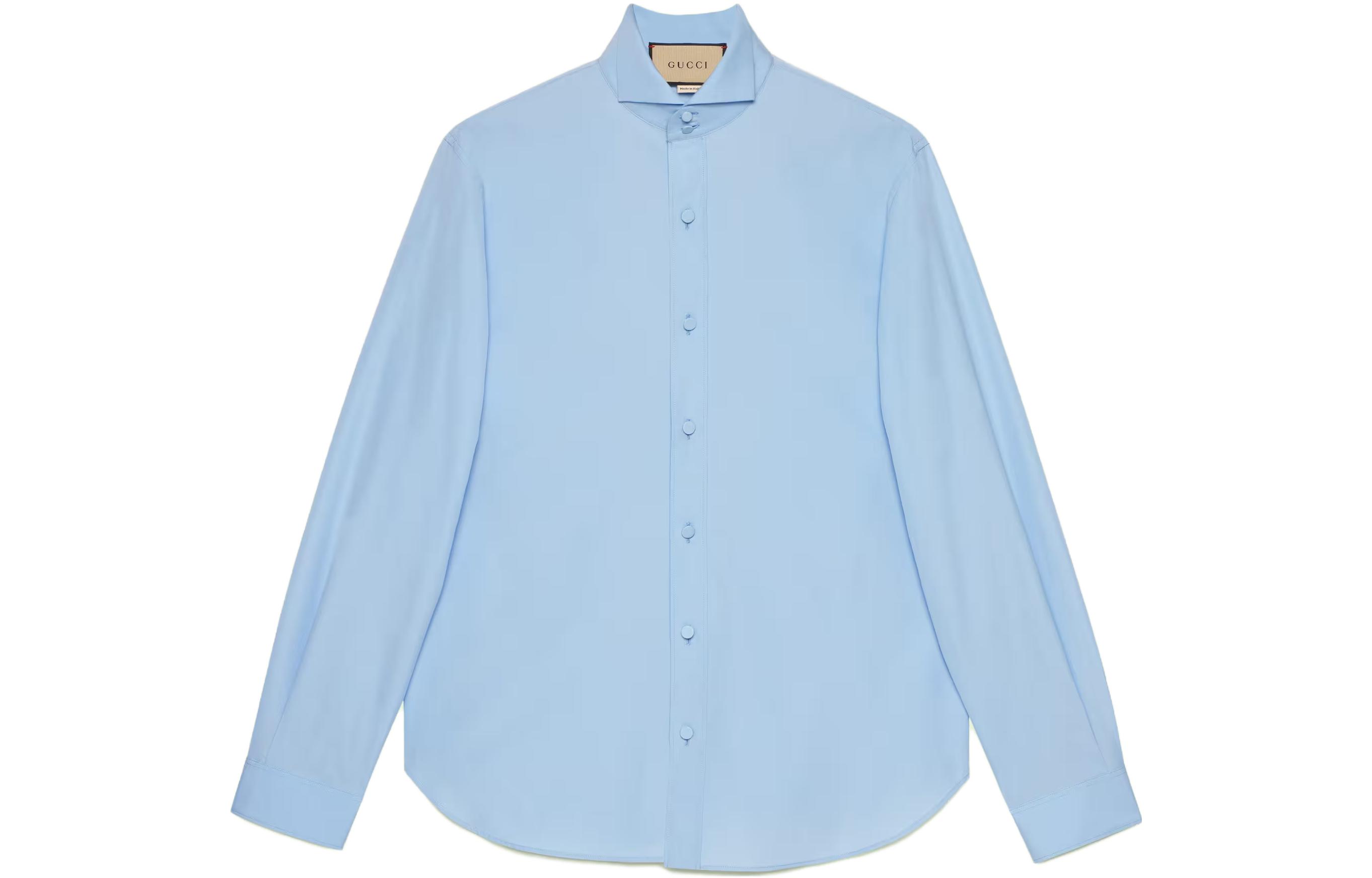 Gucci Long-Sleeve Blue Collared Sun Protection Shirt 694244-21131-4910