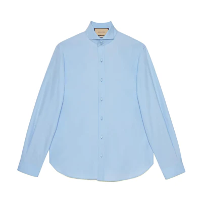Gucci Long-Sleeve Blue Collared Sun Protection Shirt 694244-21131-4910