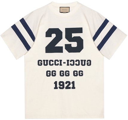 Camiseta Gucci Blanca de Ajuste Suelto con Patrón de Rayas y Alfabeto 655459-XJDOY-9095 Buy Camiseta Gucci Blanca de Ajuste Suelto con Patrón de Rayas y Alfabeto 655459-XJDOY-9095