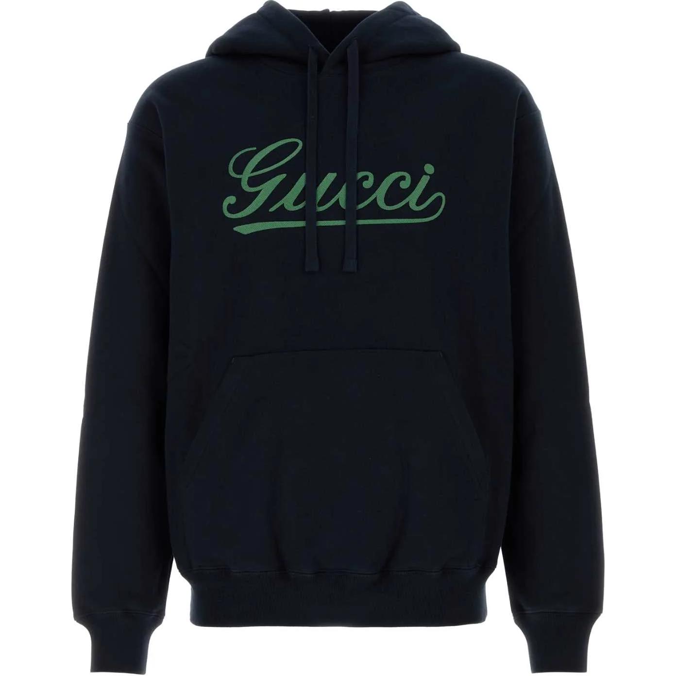 Gucci Loose Fit Letter Print Hoodie in Dark Blue 788771-XJGQK-4215
