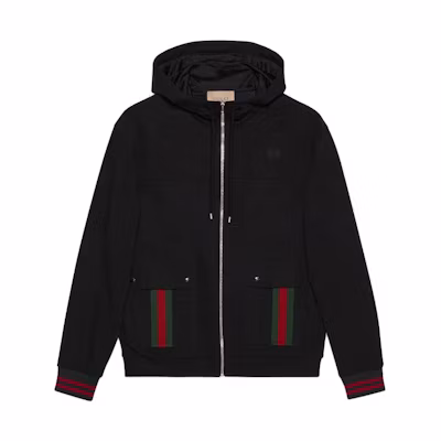 Gucci Loose Fit Solid Black Zip Hoodie Jacket 752187-XJFQV-1043
