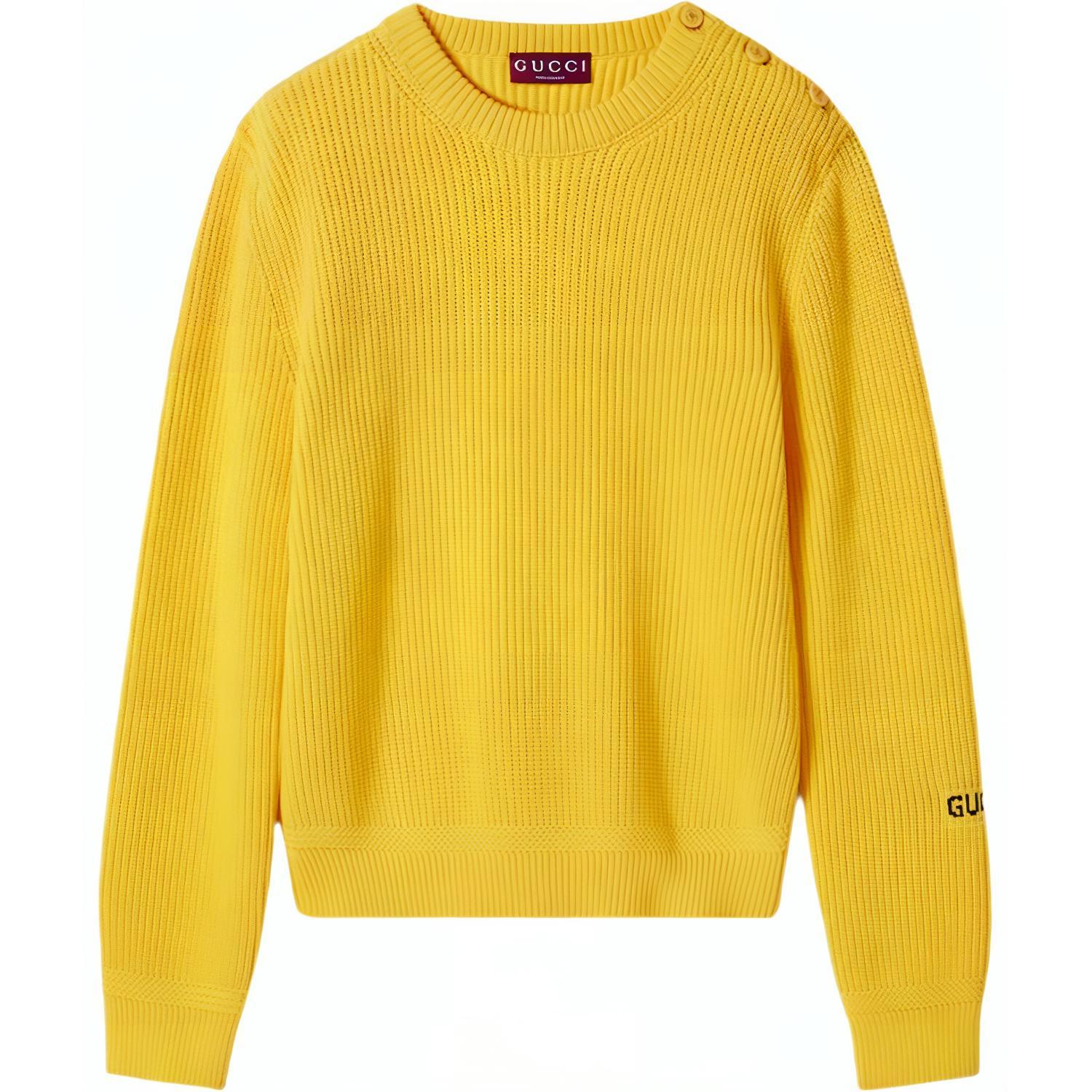 Gucci Loose Fit Yellow Crewneck Sweater 784646-XKD17-7549