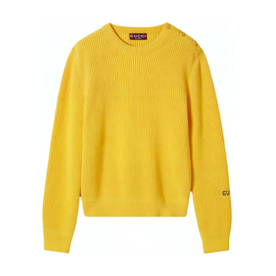 Gucci Loose Fit Yellow Crewneck Sweater 784646-XKD17-7549