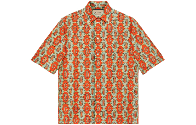 Gucci Loose Logo Print Short Sleeve Shirt Bright Orange 653979-ZAGQ1-7192