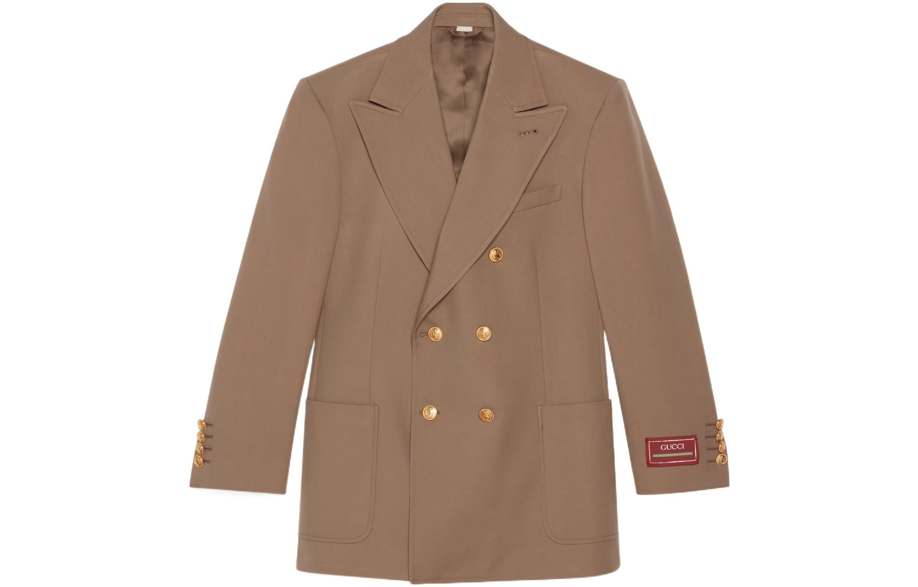 Gucci Love Parade FW22 Brown Single-Breasted Jacket with Cuff Patch 685870-Z568J-2052