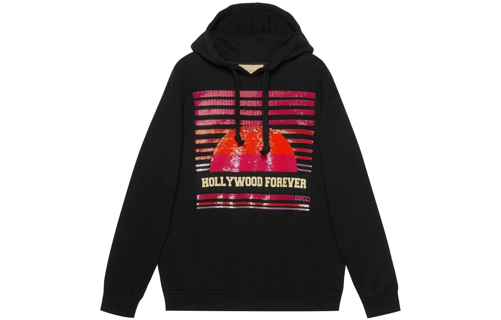 Gucci Love Parade FW22 Sequin Stripe Embroidered Hoodie Black 615061-XJEF2-1043
