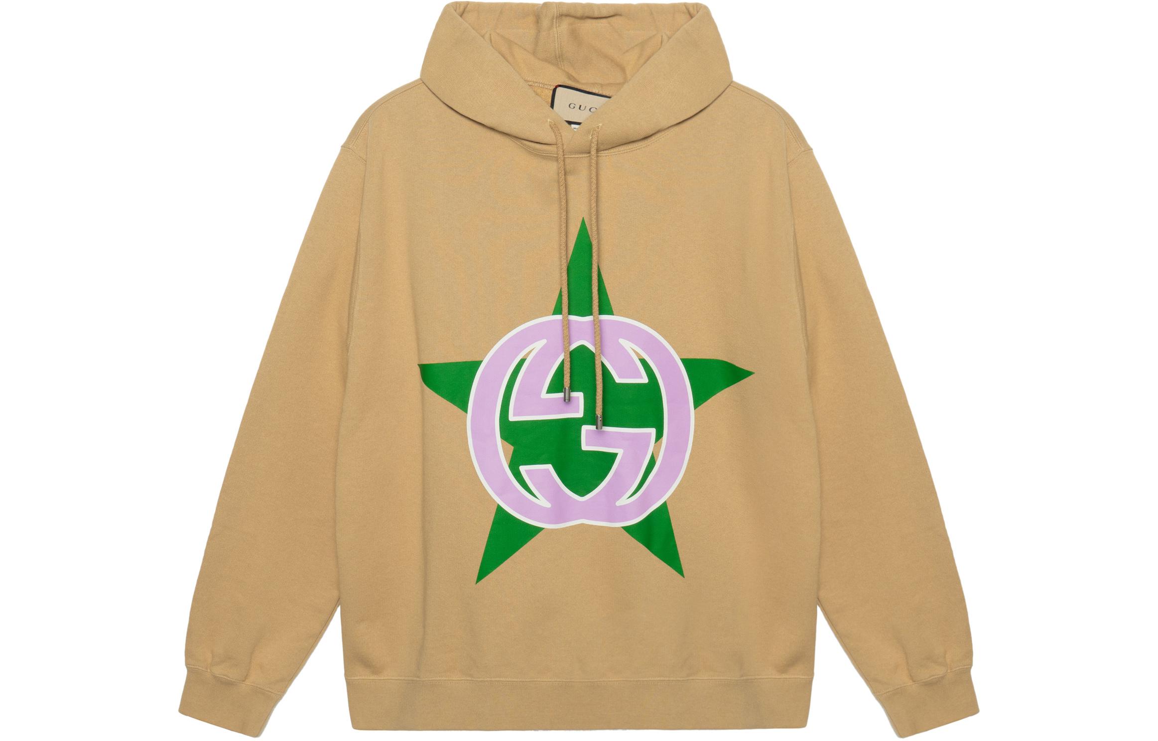 Gucci Love Parade FW22 Star Print Drawstring Hoodie Men’s Khaki 646953-XJD7V-2293