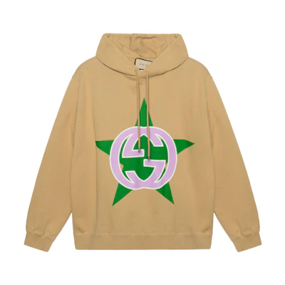 Gucci Love Parade FW22 Star Print Drawstring Hoodie Men’s Khaki 646953-XJD7V-2293