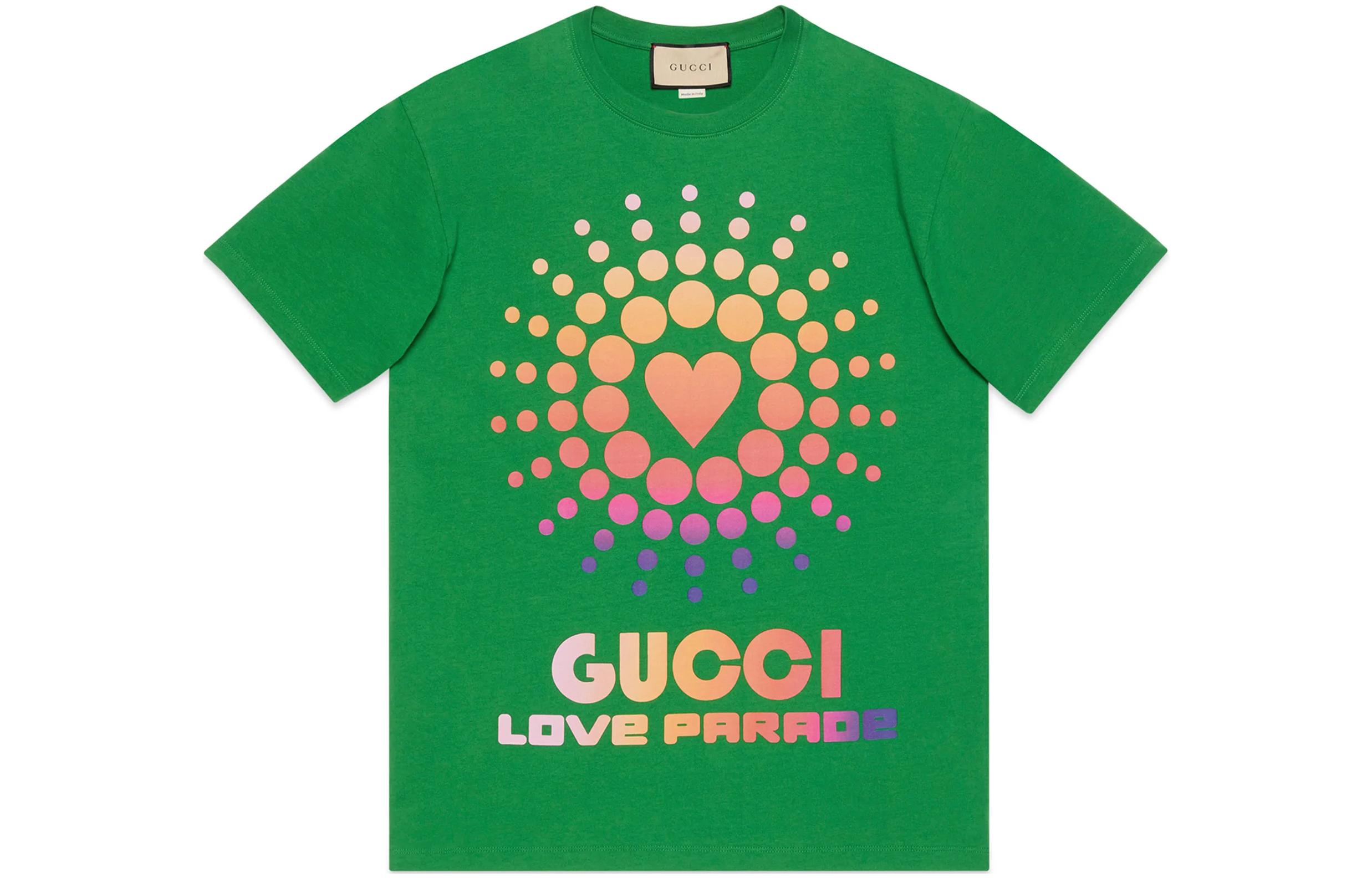Gucci Love Parade Green Alphabet Print Crewneck T-Shirt 548334-XJEQR-3129