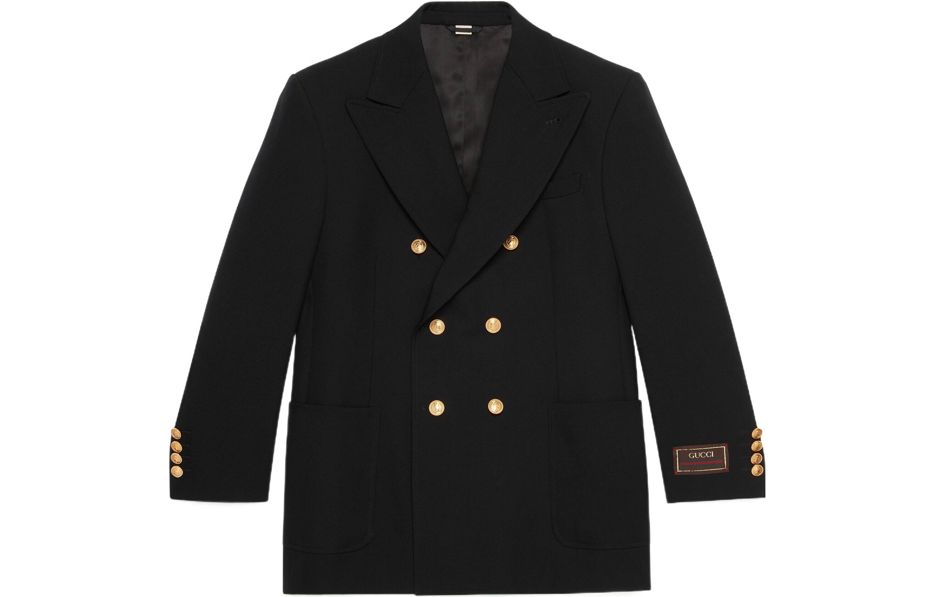 Gucci Love Parade SS22 Black Wool Double-Breasted Blazer Jacket 685870-Z568J-1000