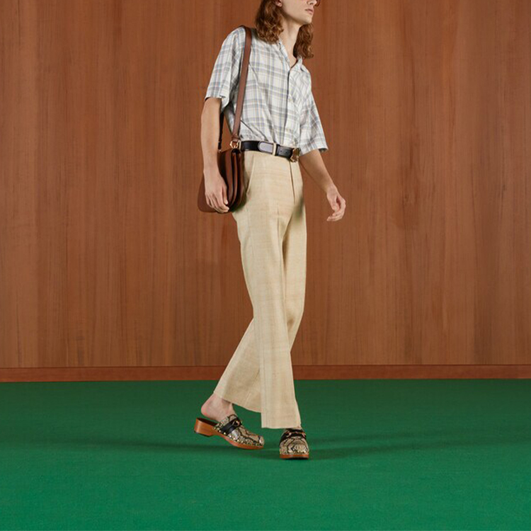 Shop GUCCI Love Parade SS22 Camisa Cuadros Manga Corta Blanco Marfil (). 685946-ZAIKH-9738