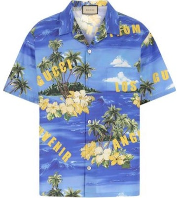 古驰Love Parade SS22椰子印花蓝色保龄球衬衫 694125-ZAJSR-4464 Buy 古驰Love Parade SS22椰子印花蓝色保龄球衬衫 694125-ZAJSR-4464