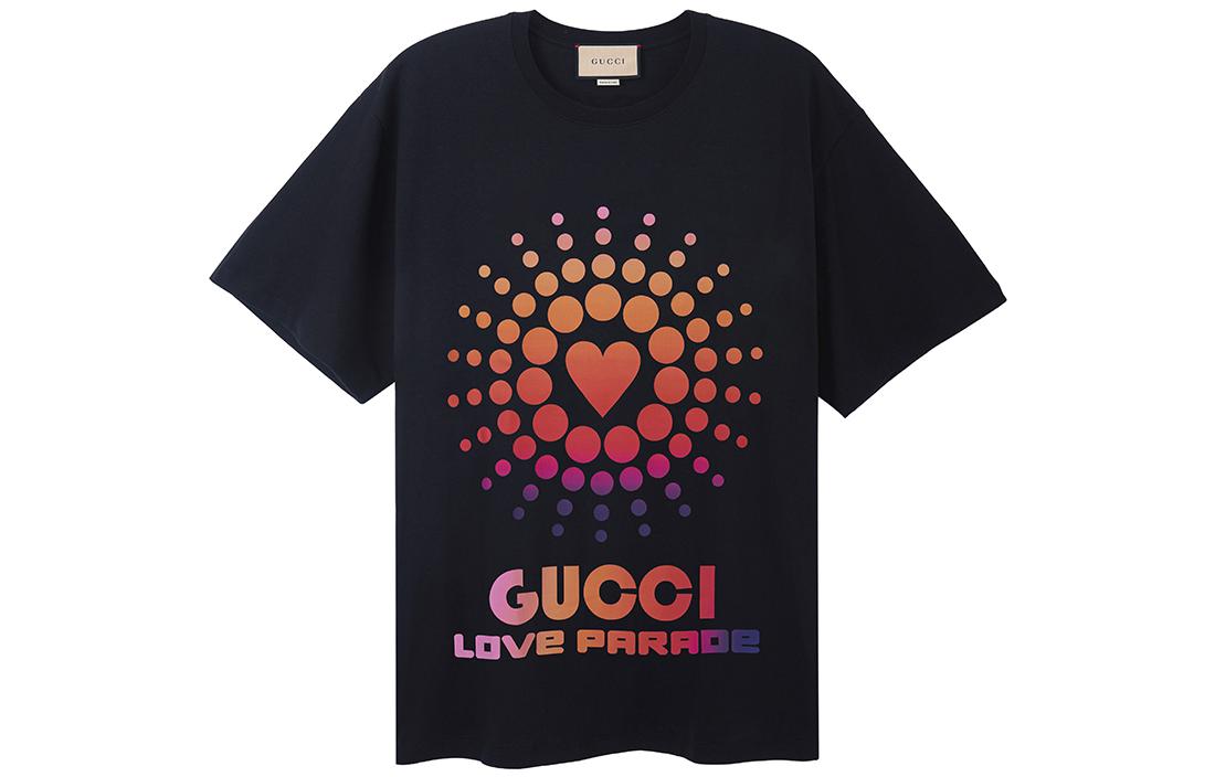 Gucci Love Parade SS22 Graphic Logo Tee Black Casual Crewneck T-Shirt 548334-XJEMZ-1082