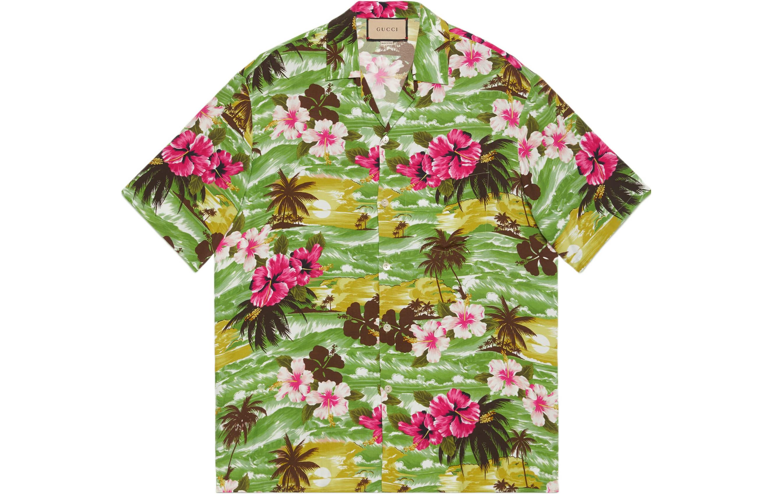 GUCCI Lovelight FW22 Floral Print Short Sleeve Shirt Green 694124-ZAJST-3824 圖 2