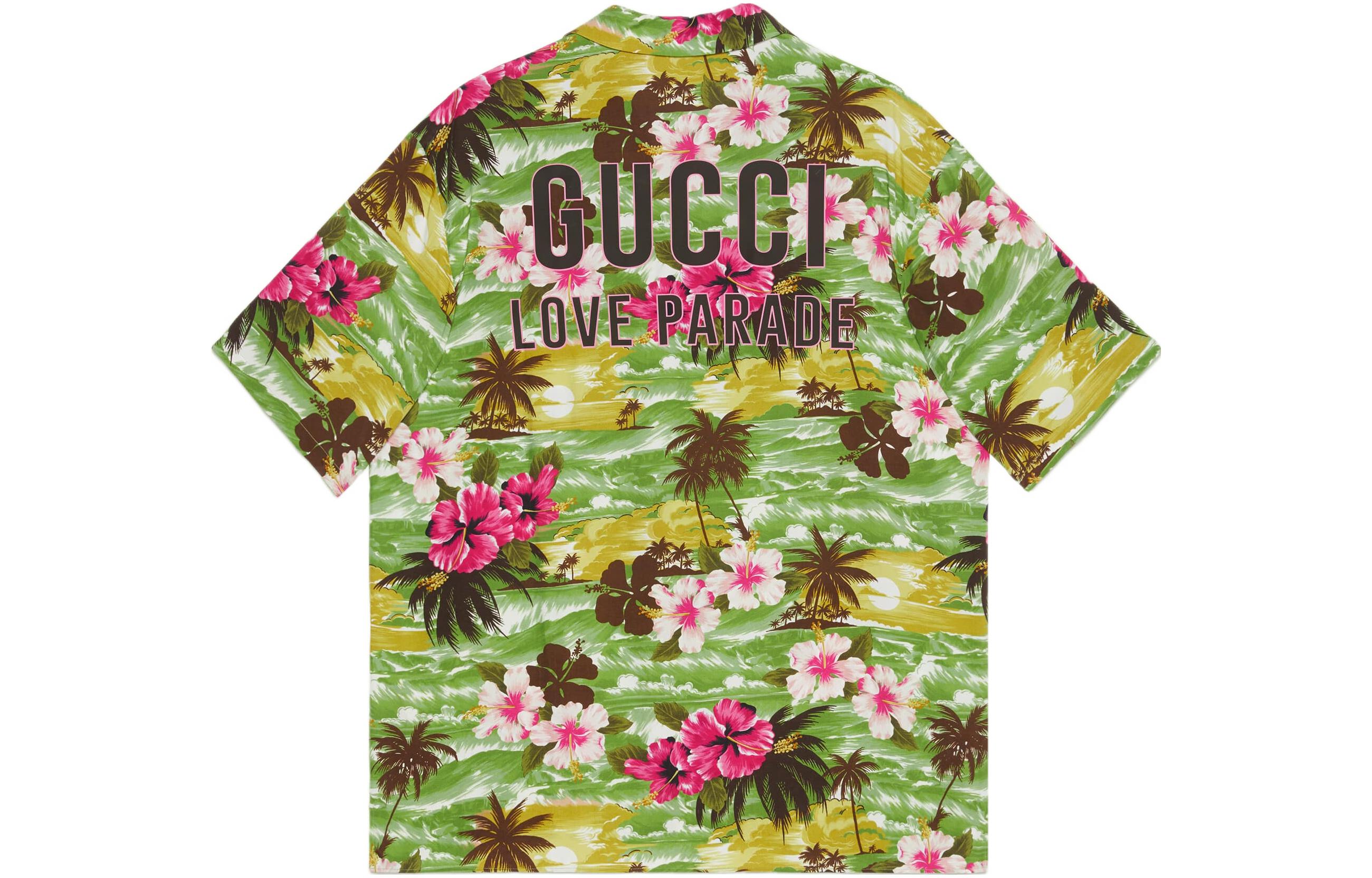 GUCCI Lovelight FW22 Floral Print Short Sleeve Shirt Green 694124-ZAJST-3824 圖 3