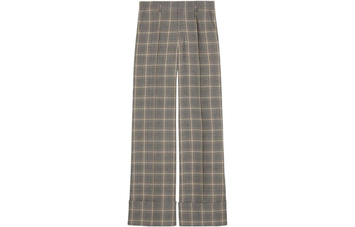 Gucci Lovelight FW22 Grey Plaid Relaxed Straight-Leg Pants 694118-ZAILW-1136