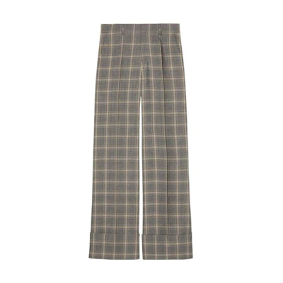 Gucci Lovelight FW22 Grey Plaid Relaxed Straight-Leg Pants 694118-ZAILW-1136