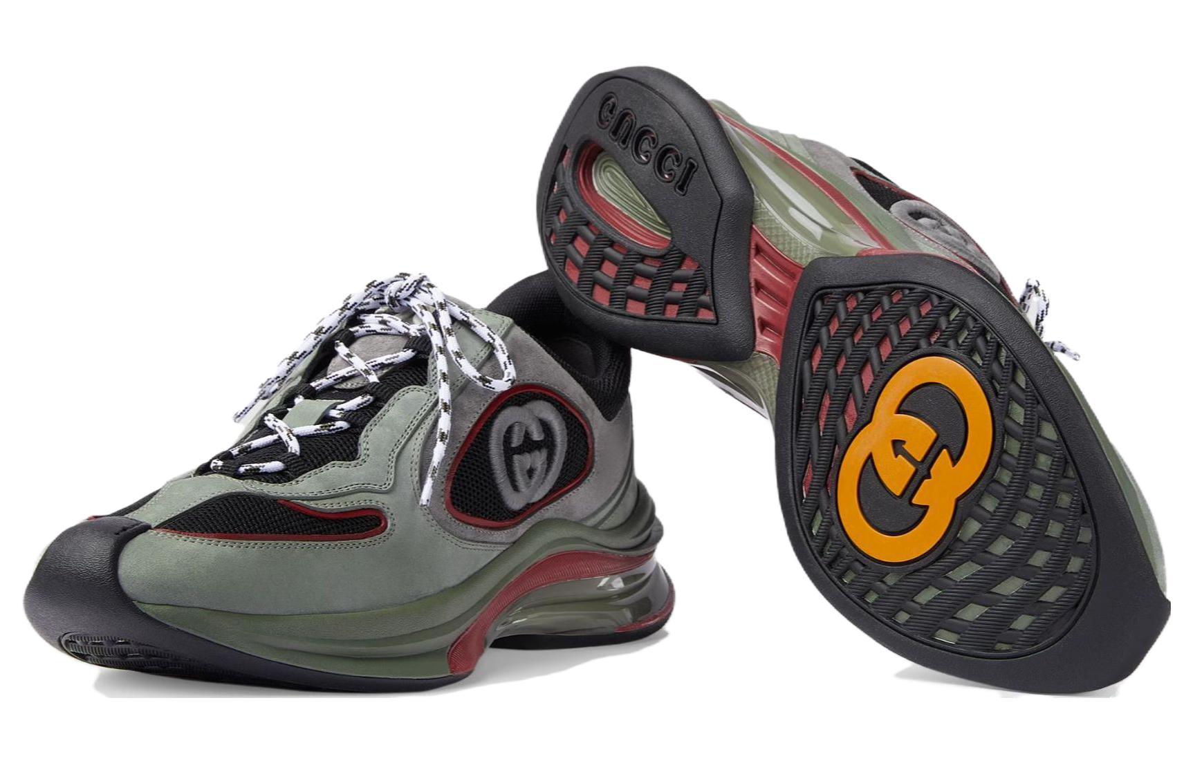 Purchase Gucci Baskets Basses Lacets ''Gris Vert'' 749785-AACSK-1544